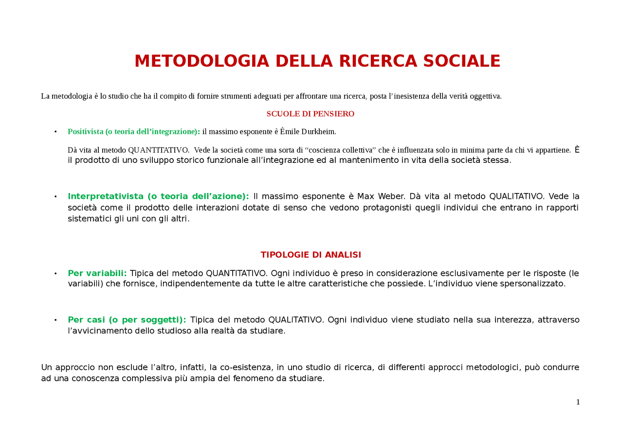 Riassunto di "Metodologia e tecniche della ricerca sociale" - Corbetta