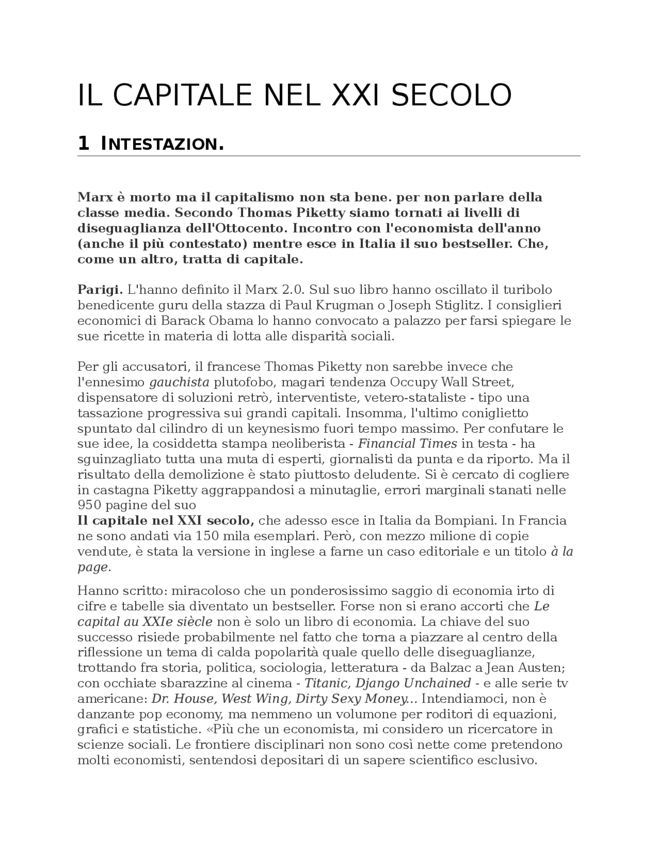 il capitale nel xxi secolo