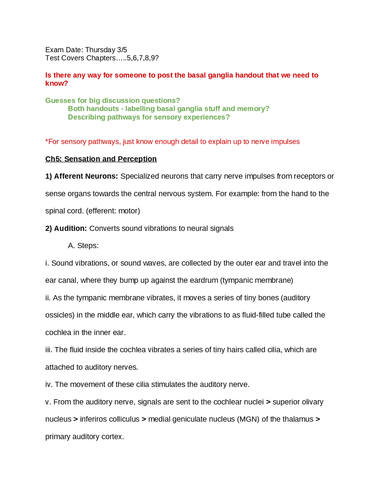 Exam 2 Review - Cognitive Neuroscience | PSYC 4140 - Docsity