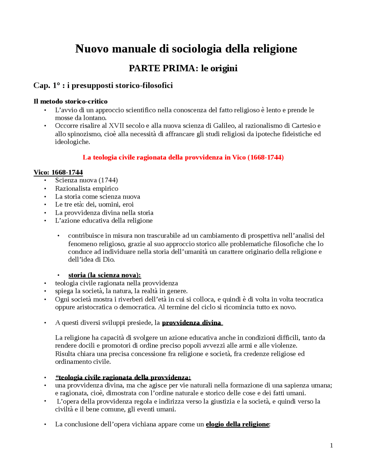 Riassunto Nuovo manuale di sociologia della religione 1 Docsity