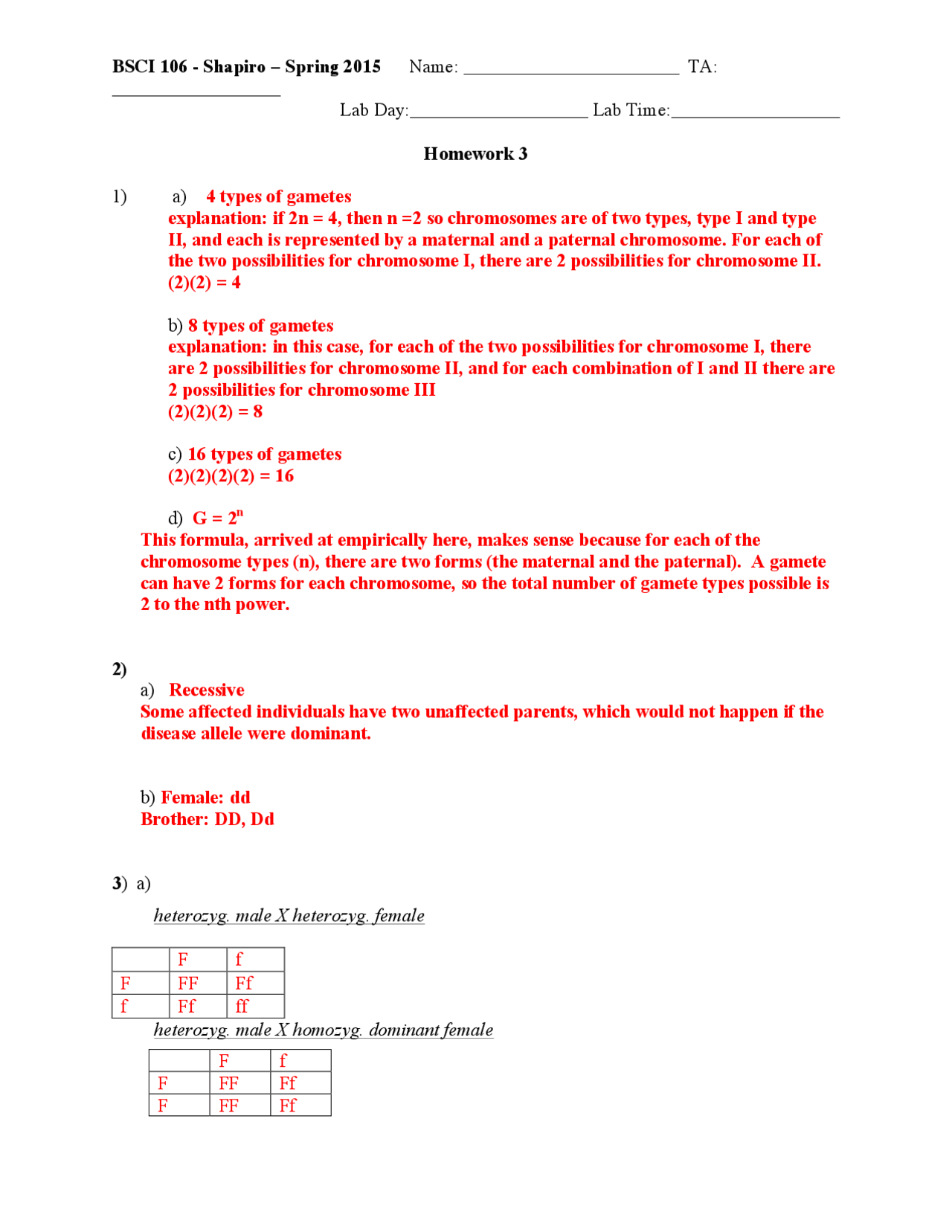 Solved Questions for Homework 3 - Principles of Biology II | BSCI 106 ...