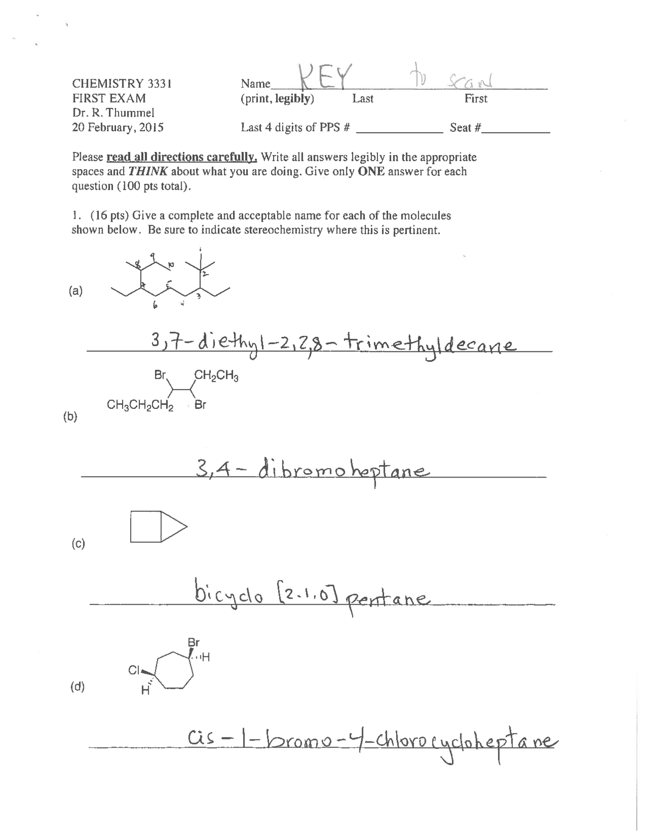 7 Questions on Fundamental of Organic Chemistry I with Solutions | CHEM ...