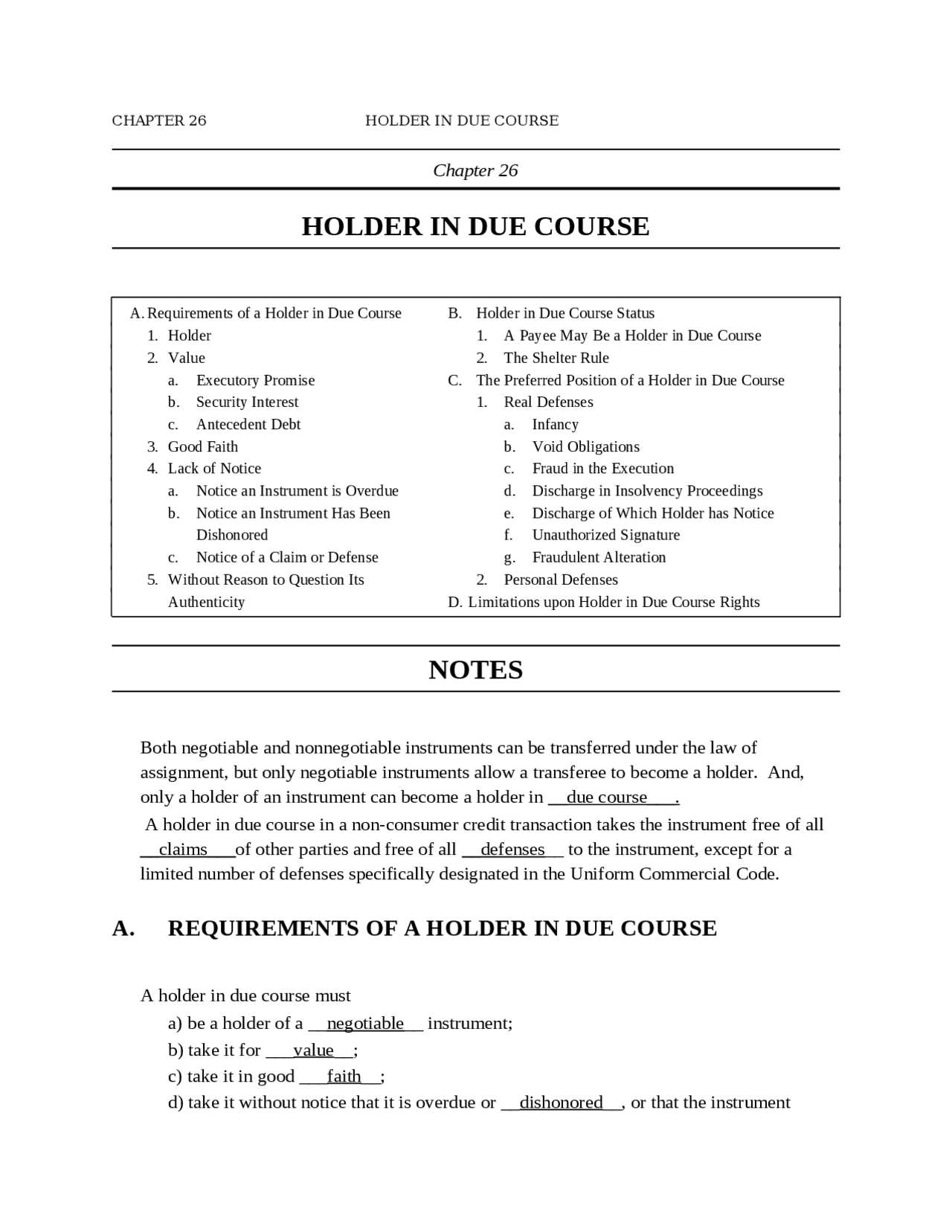 Holder in Due Course: Rights and Requirements of a Holder in a ...