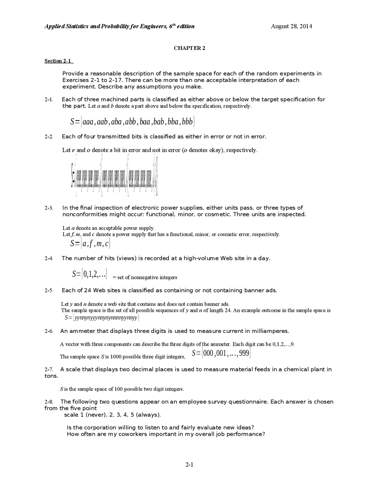 Solution Notes on Applied Statistics and Probability in Engineering ...