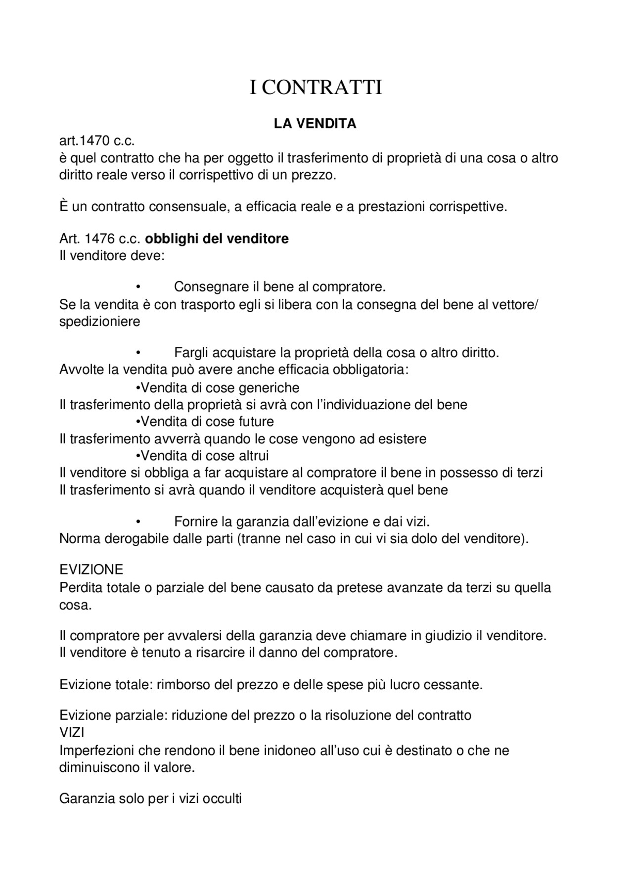 Schema sui contratti | Schemi e mappe concettuali di Diritto ...