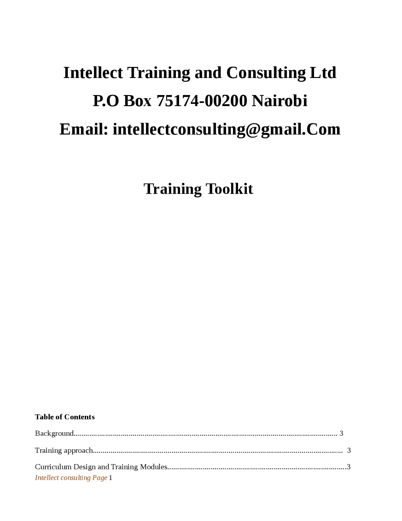 Business training toolkit Study notes Business Management and