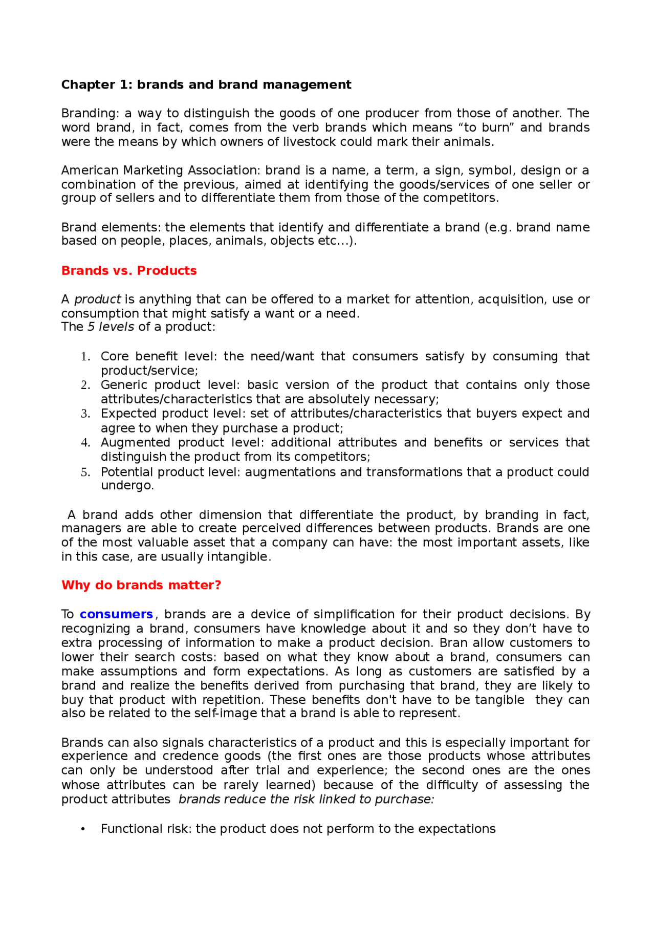 Strategic brand management chapter 1 - Docsity