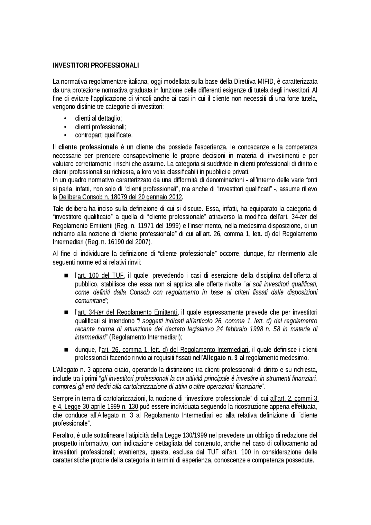 investitore professionale definizione lavoro secondario traduzione inglese