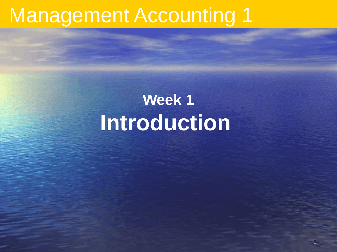 Management Accounting | Lecture notes Management Accounting | Docsity