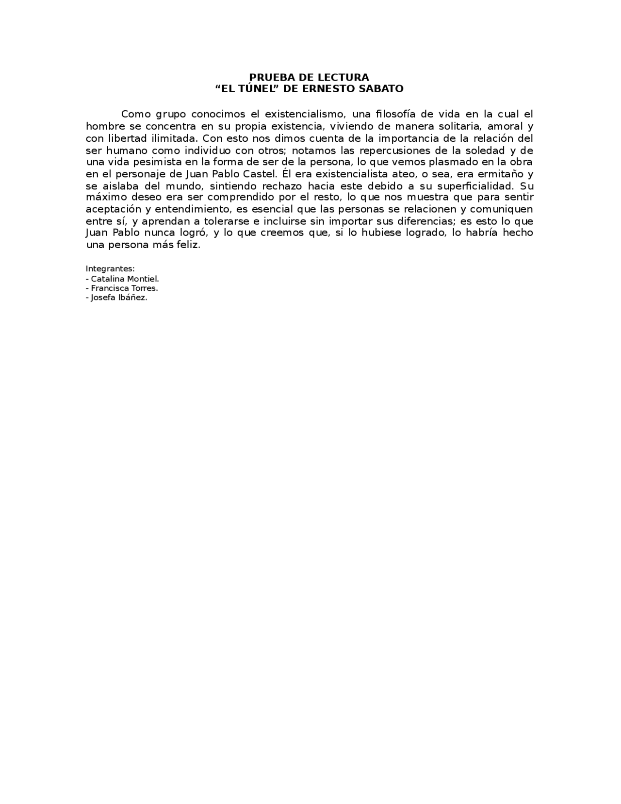 El Tunel L Reflexion Docsity