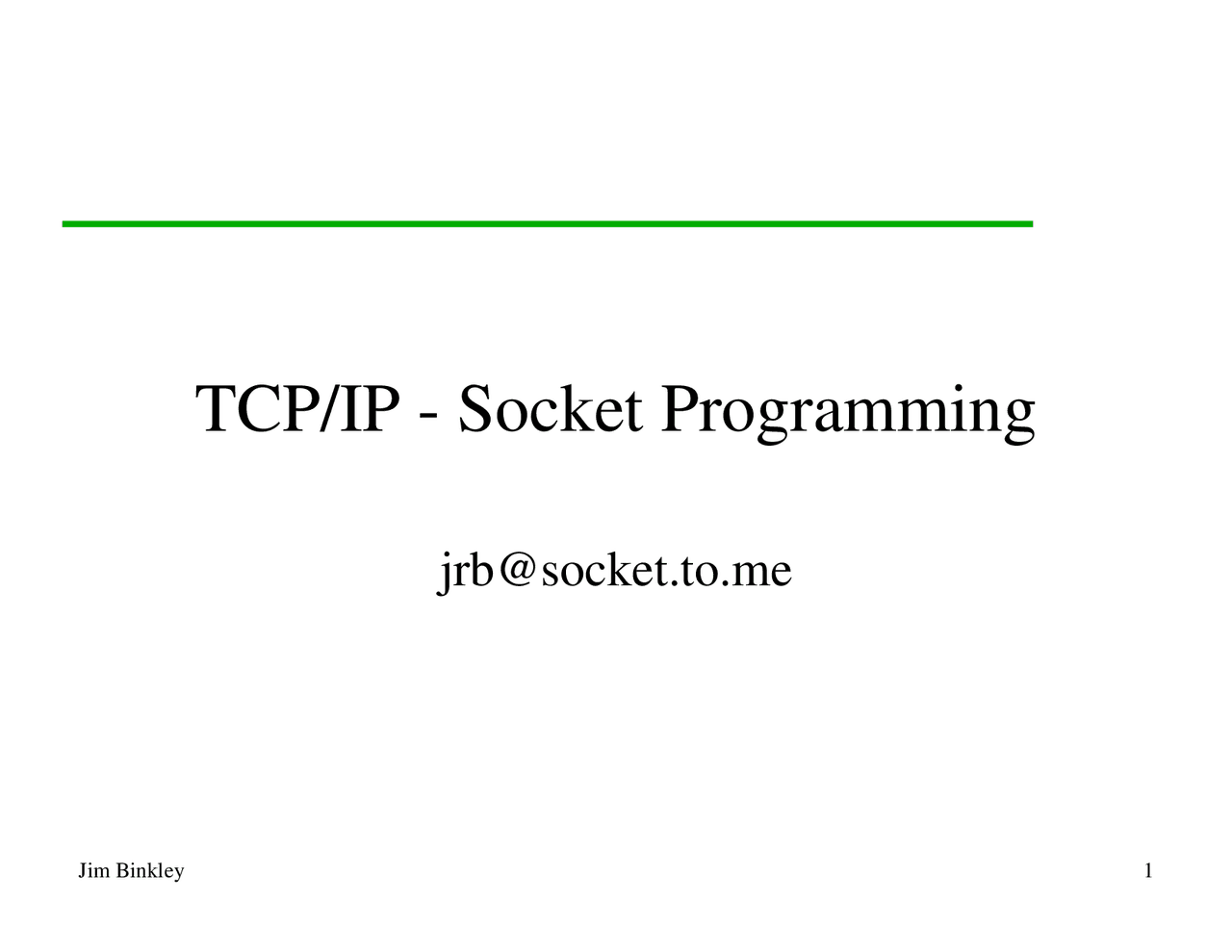 Sockets Programming using TCP/IP - Docsity