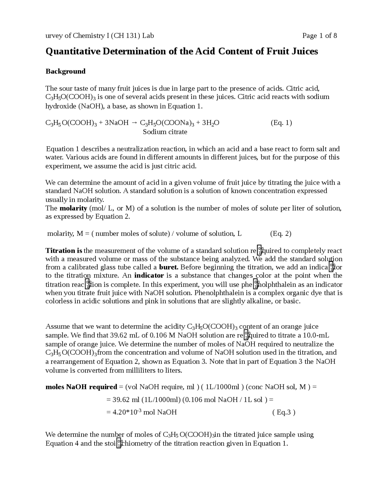 Determination of acidity in sour fruits | Study Guides, Projects ...