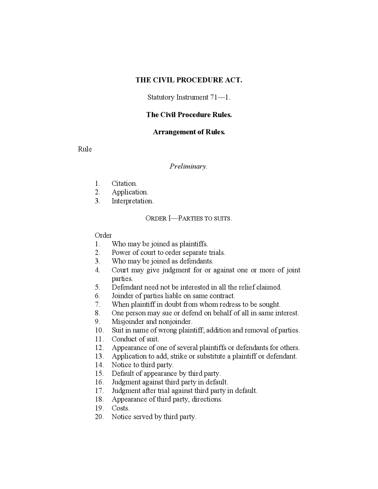 Civil Procedure Rules Si 71 3 Docsity