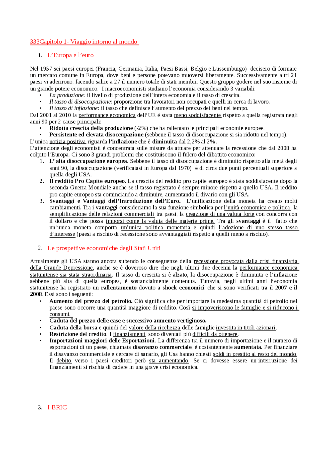 Riassunti Scoprire la macroeconomia" di O. Blanchard, A. Amighini, F
