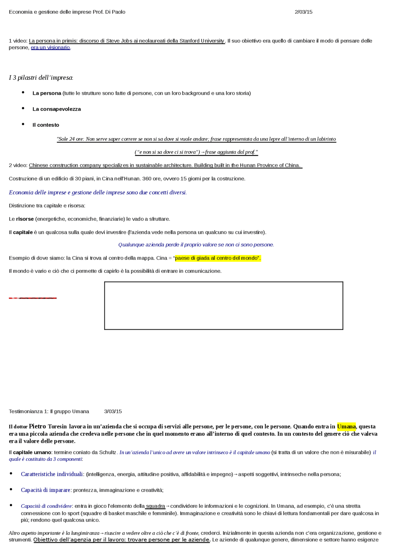 Economia e gestione delle imprese - Docsity