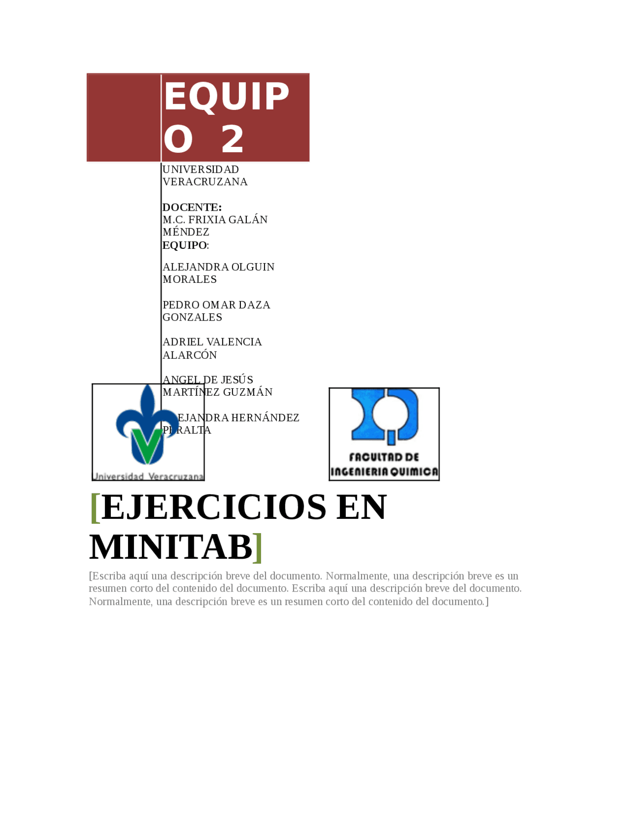 Ejercicios Minitab 1 Y 2 Docsity