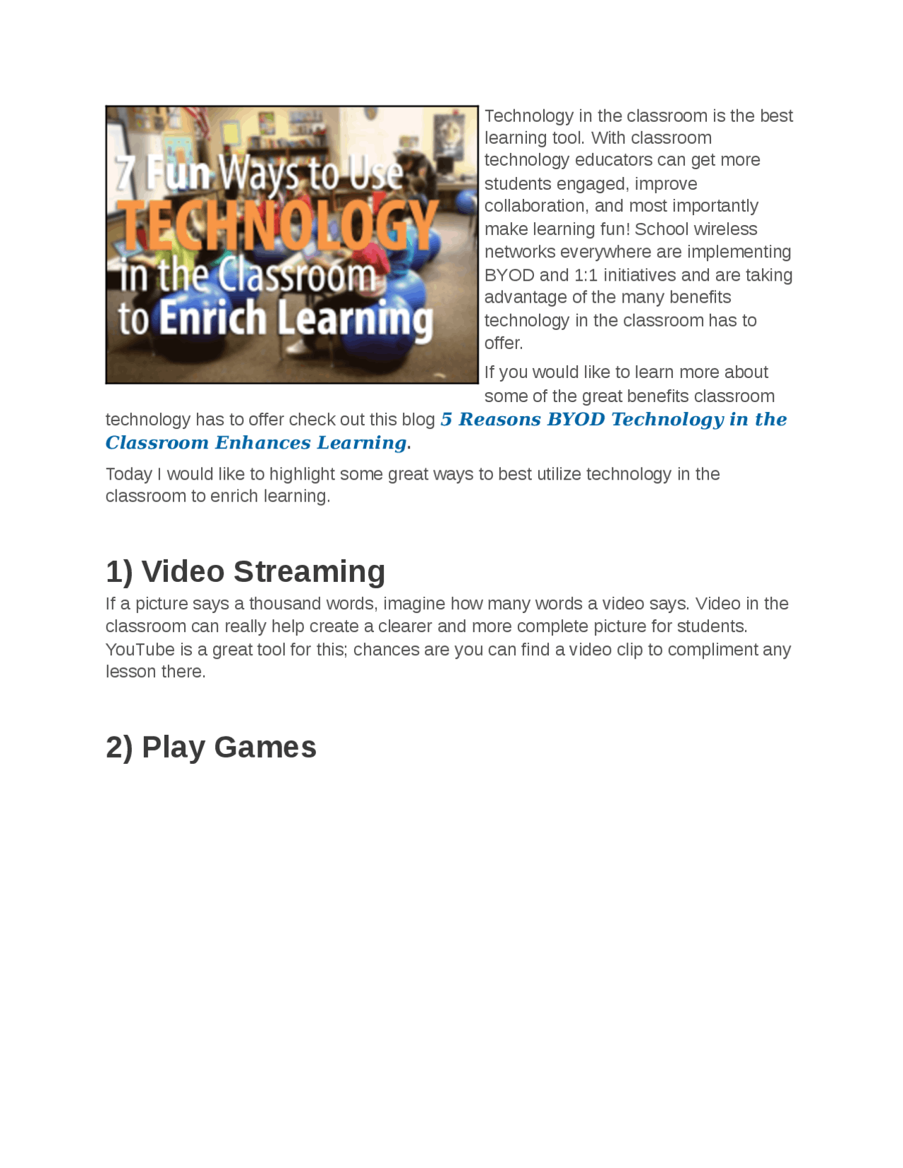 Technology In The Classroom Docsity