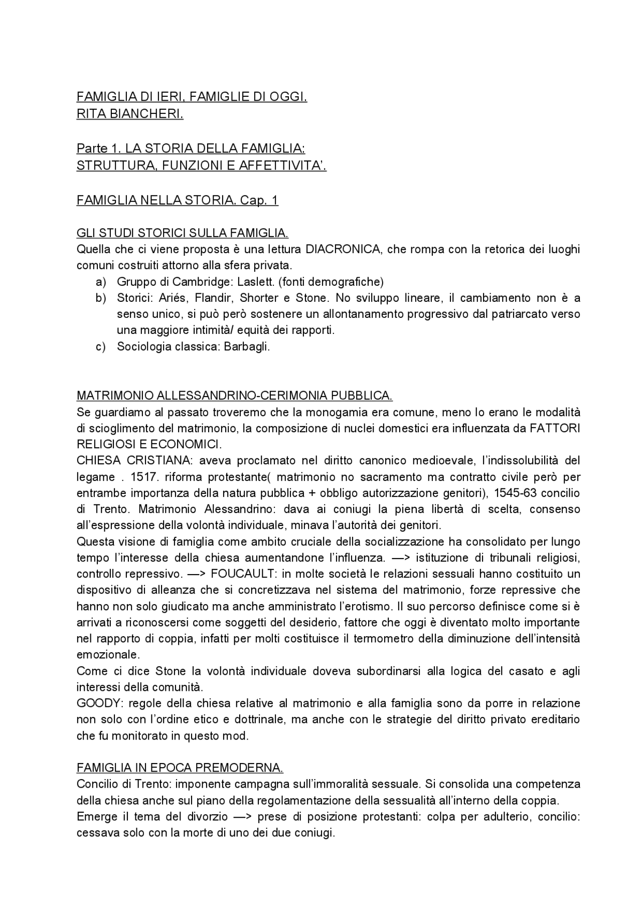 Famiglie Di Ieri Famiglie Di Oggi Docsity