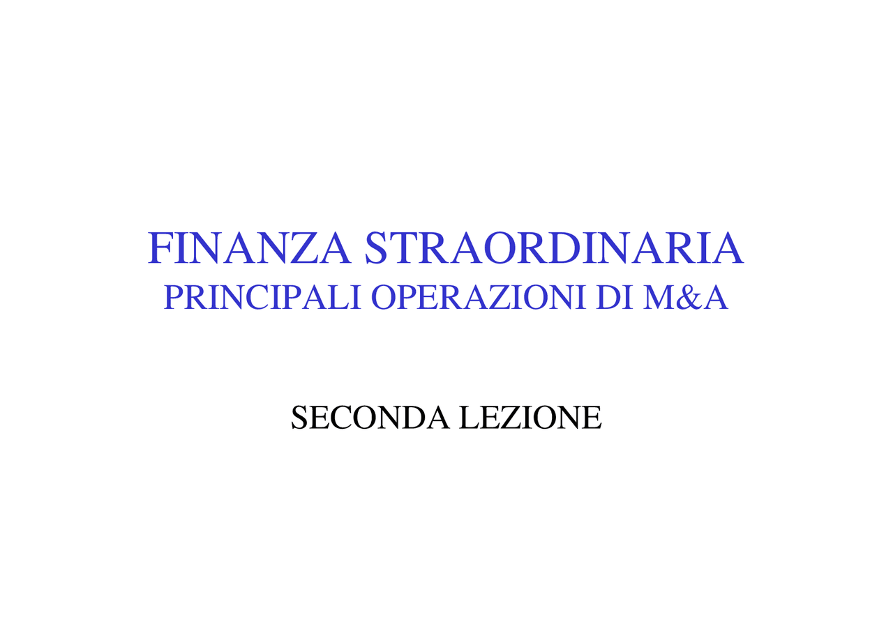 2^ lezione corporate banking | Slide di Finanza Aziendale - Docsity