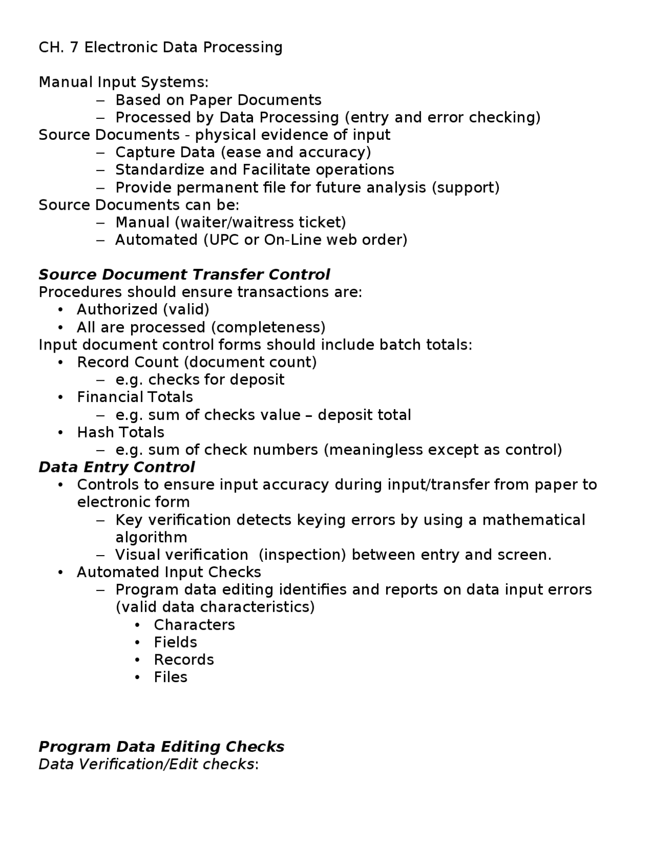 Chapter 7- Electronic Data Processing - Lecture Notes | ACCT 3122 ...