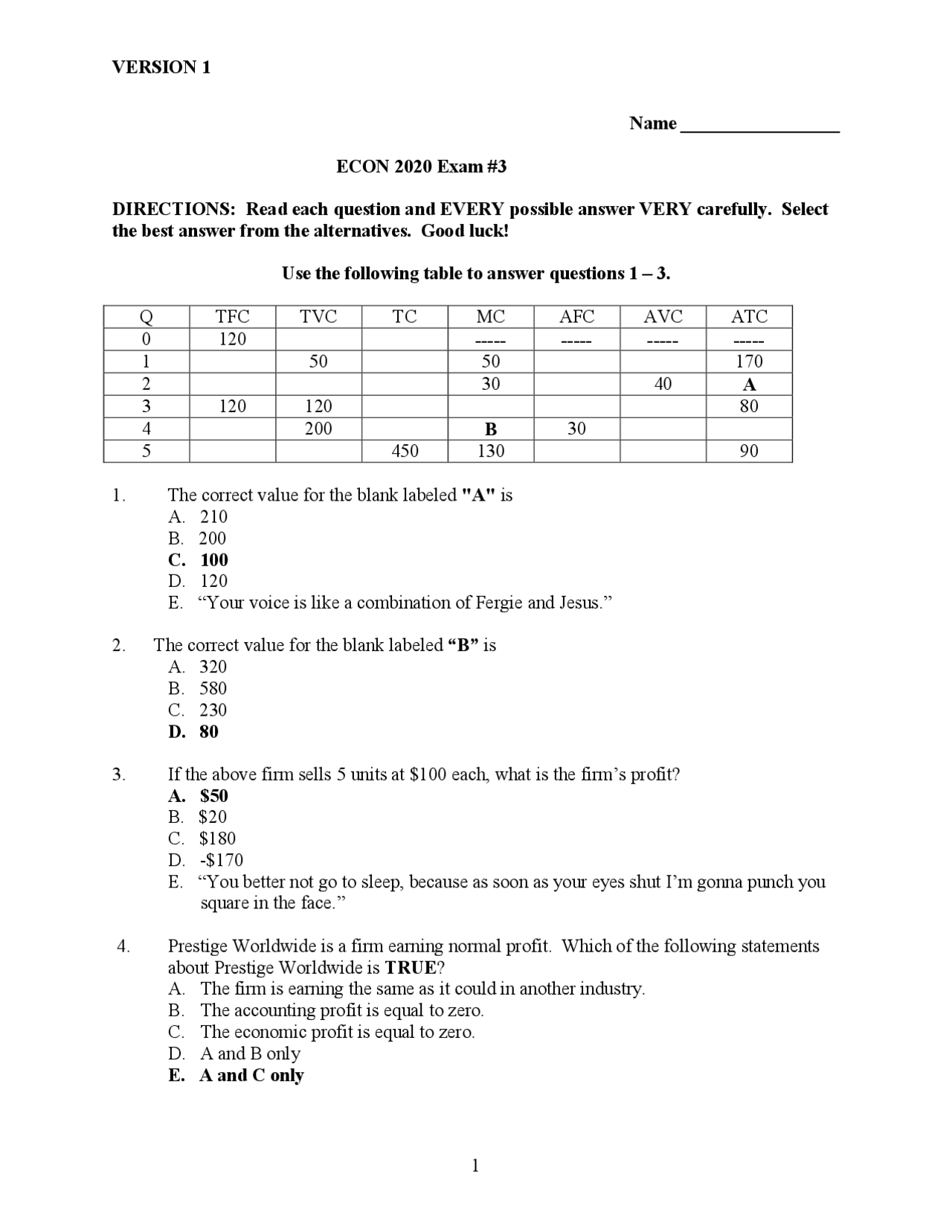 Resolution for Exam 3 - Principles of Microeconomics | ECON 2020 ...