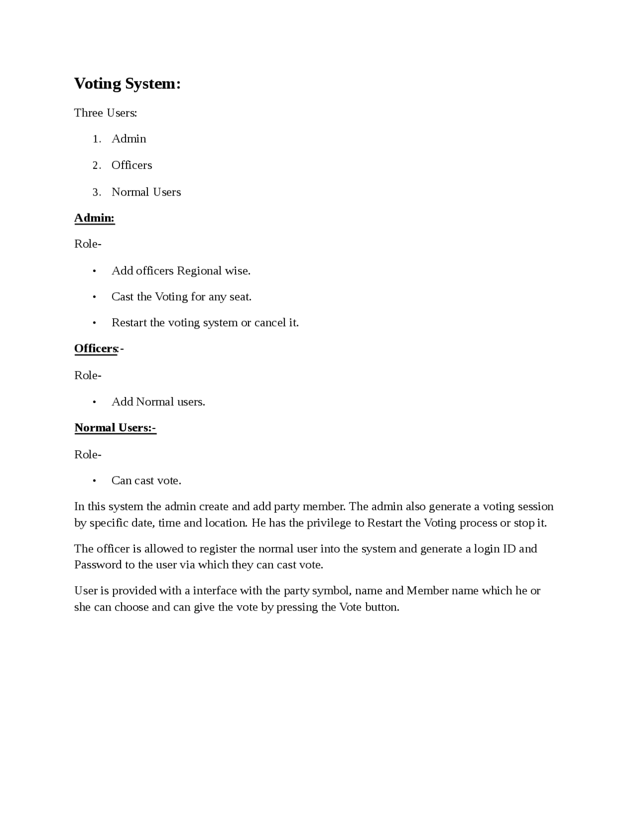 Voting system - Docsity