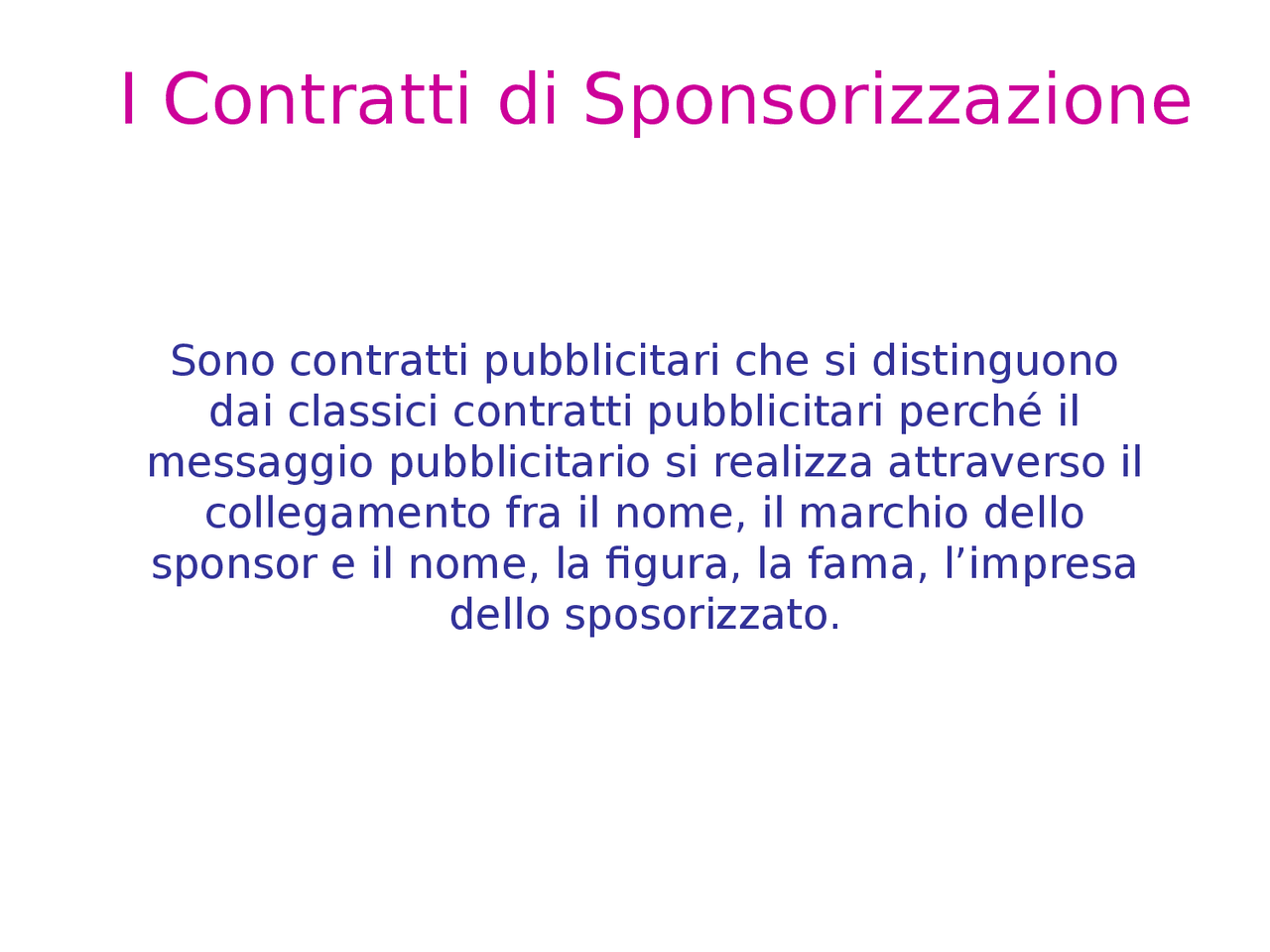 Contratto di sponsorizzazione - Docsity