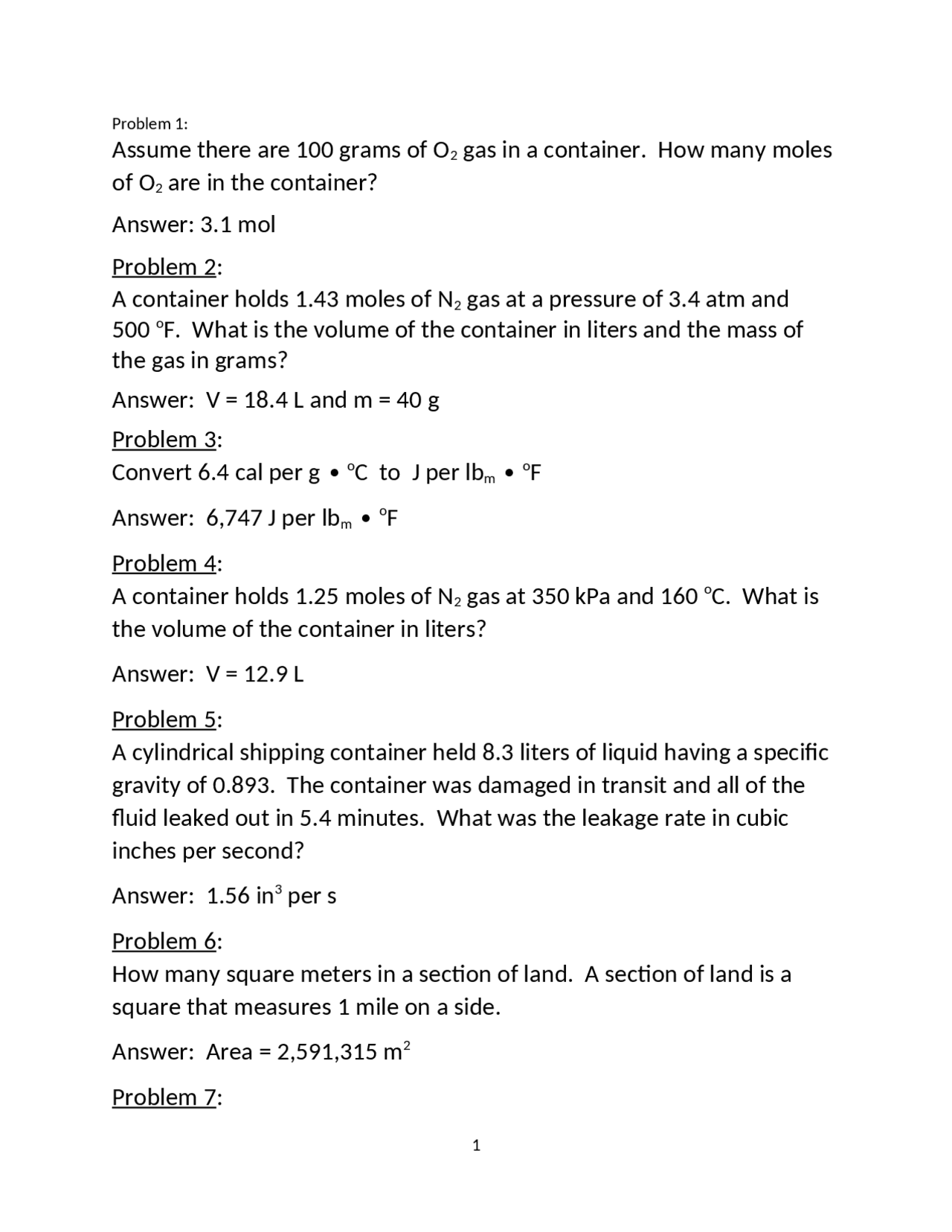 Engineering Fundamentals - Dr. Allen Practice Problems | ENGR 1100 ...