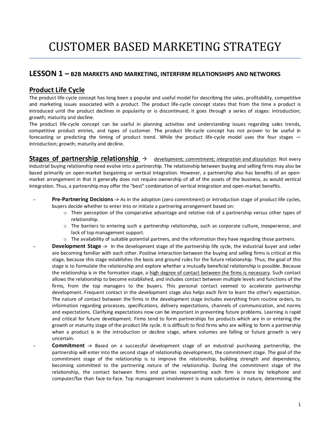 Customer based marketing strategy - Docsity
