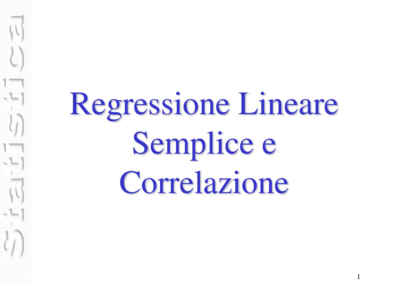 Regressione lineare semplice - Docsity
