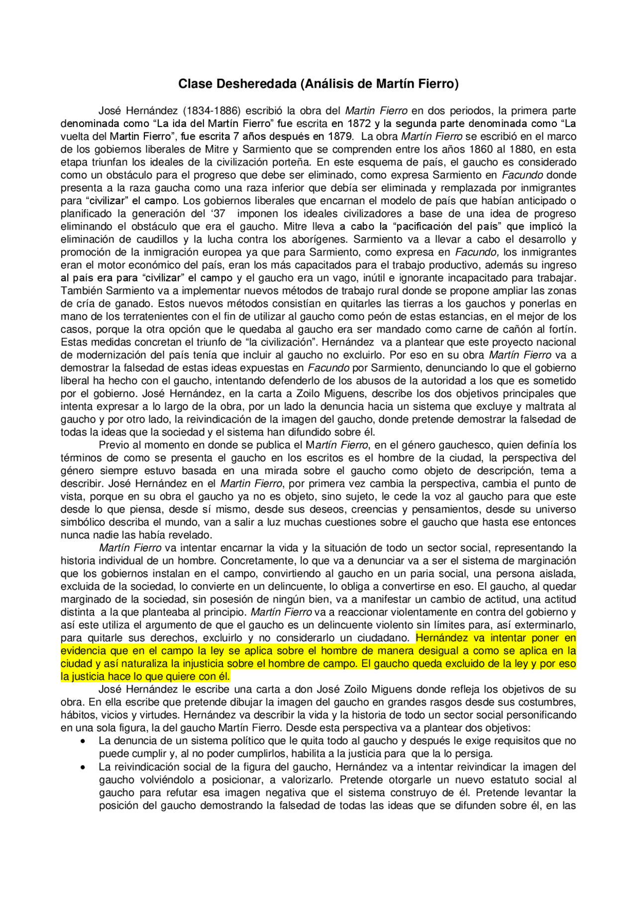 Resumen Sobre Martin Fierro Docsity