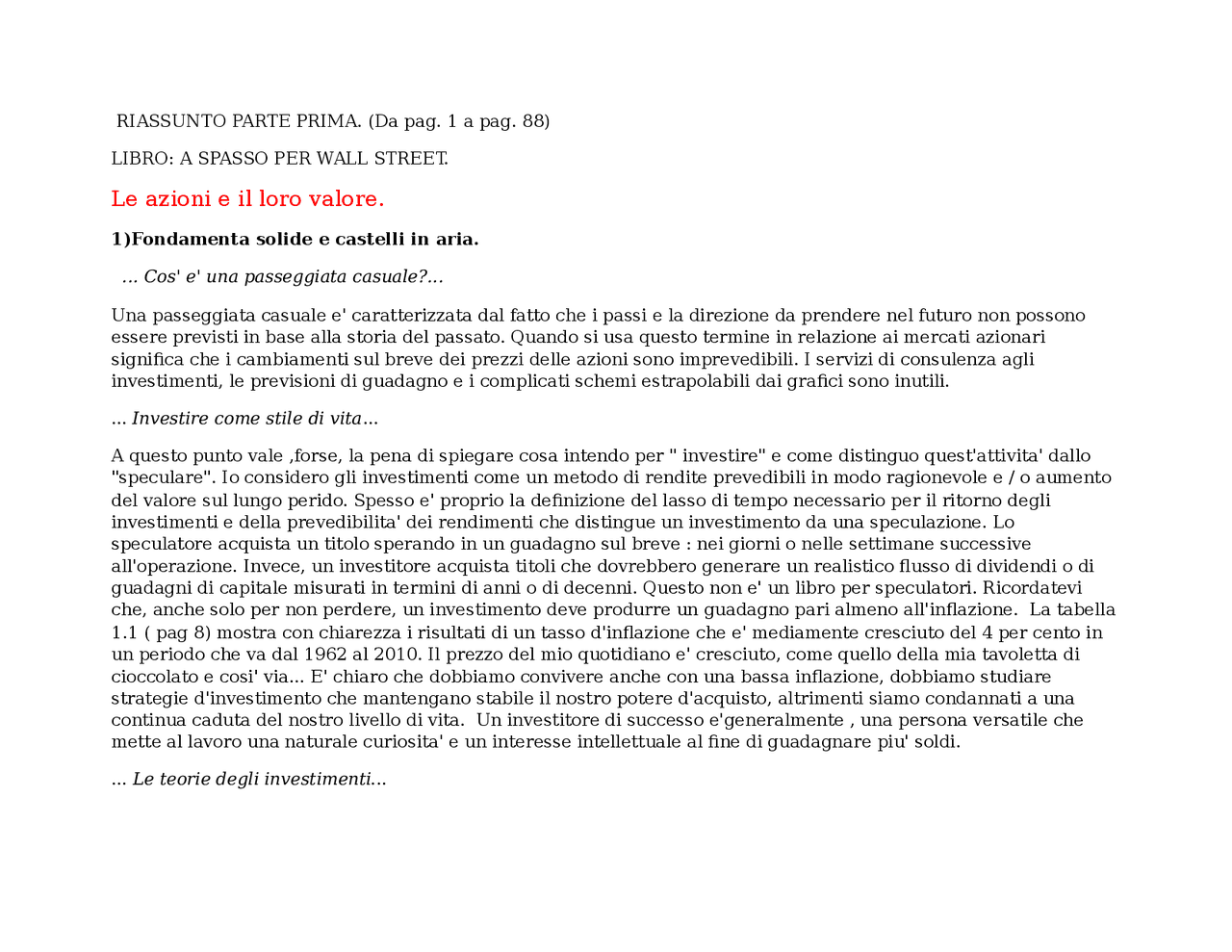 A spasso per wall strett - Docsity