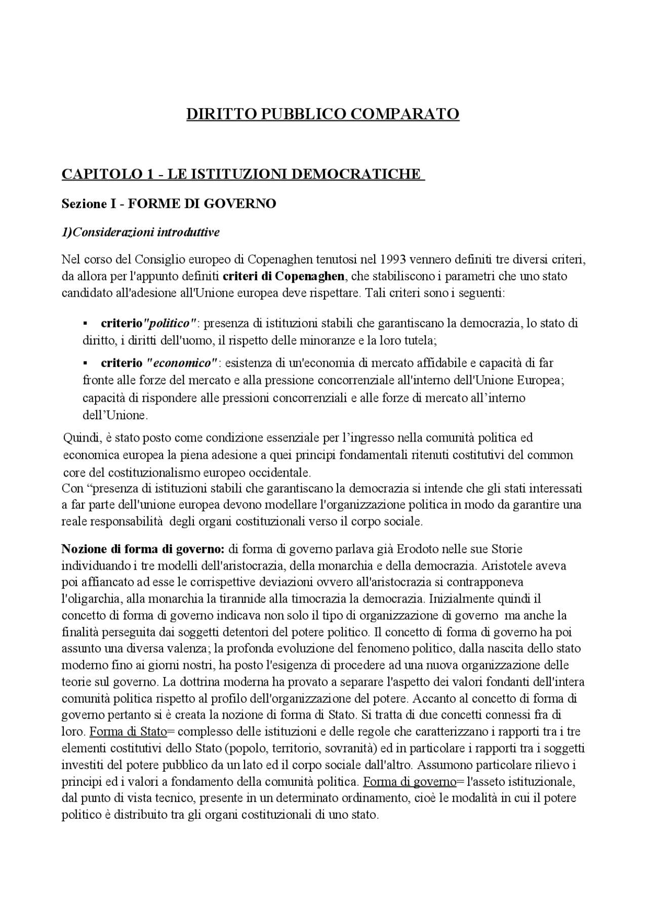 Riassunto Diritto costituzionale dei Paesi dell'unione europea EDIZIONE