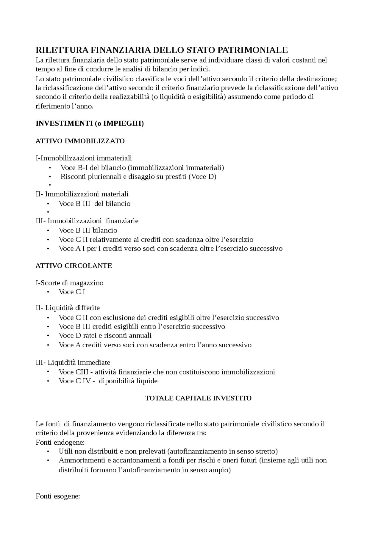 colon irritabile e liquido nel douglas Analisi Finanziaria dello Stato Patrimoniale: Rilettura e Indici | Appunti  di Economia Aziendale