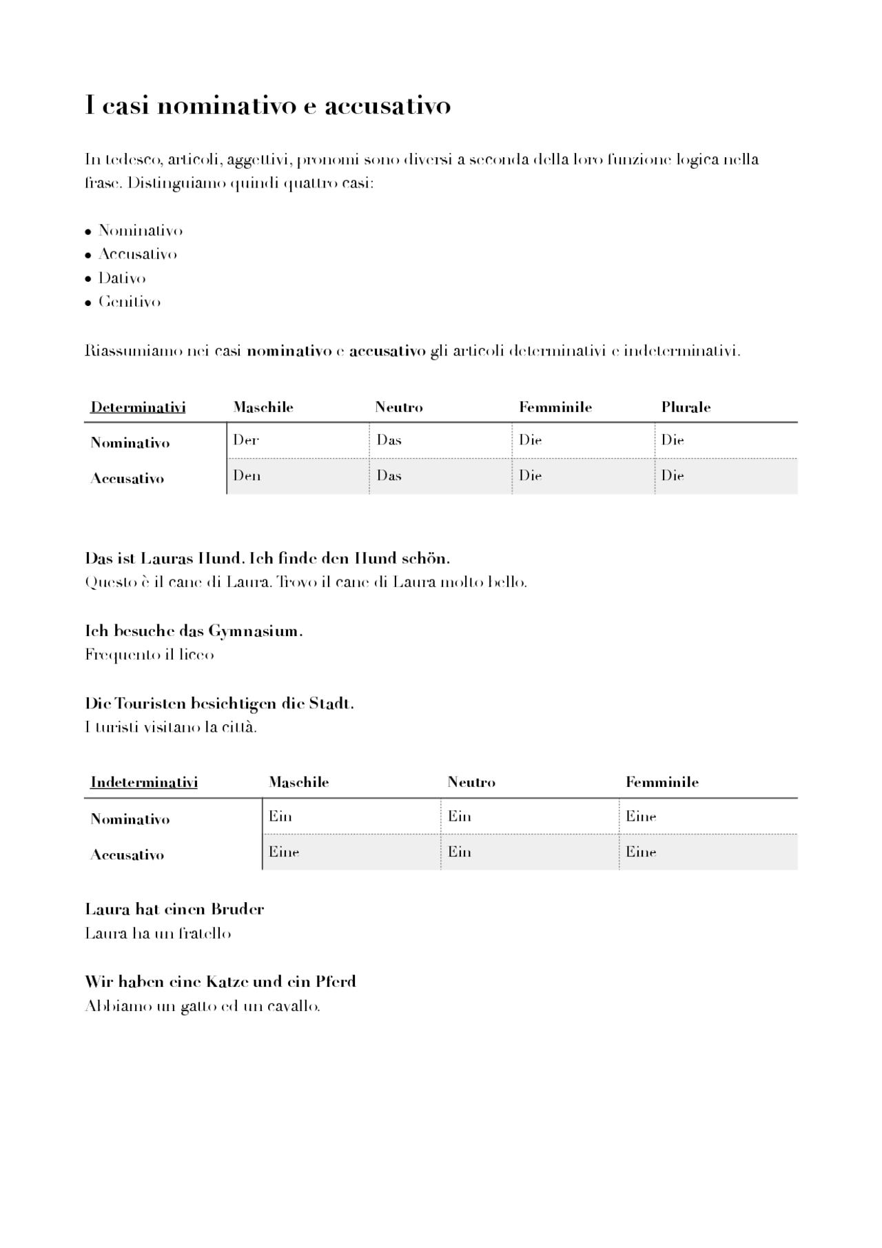 Nominativo e accusativo Docsity