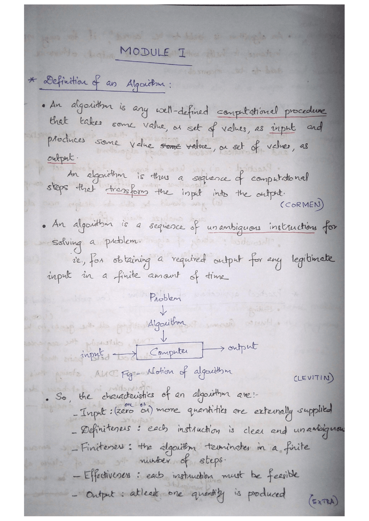 ANALYSIS AND DESIGN OF ALGORITHMS - MODULE 1 | Study notes Design and ...