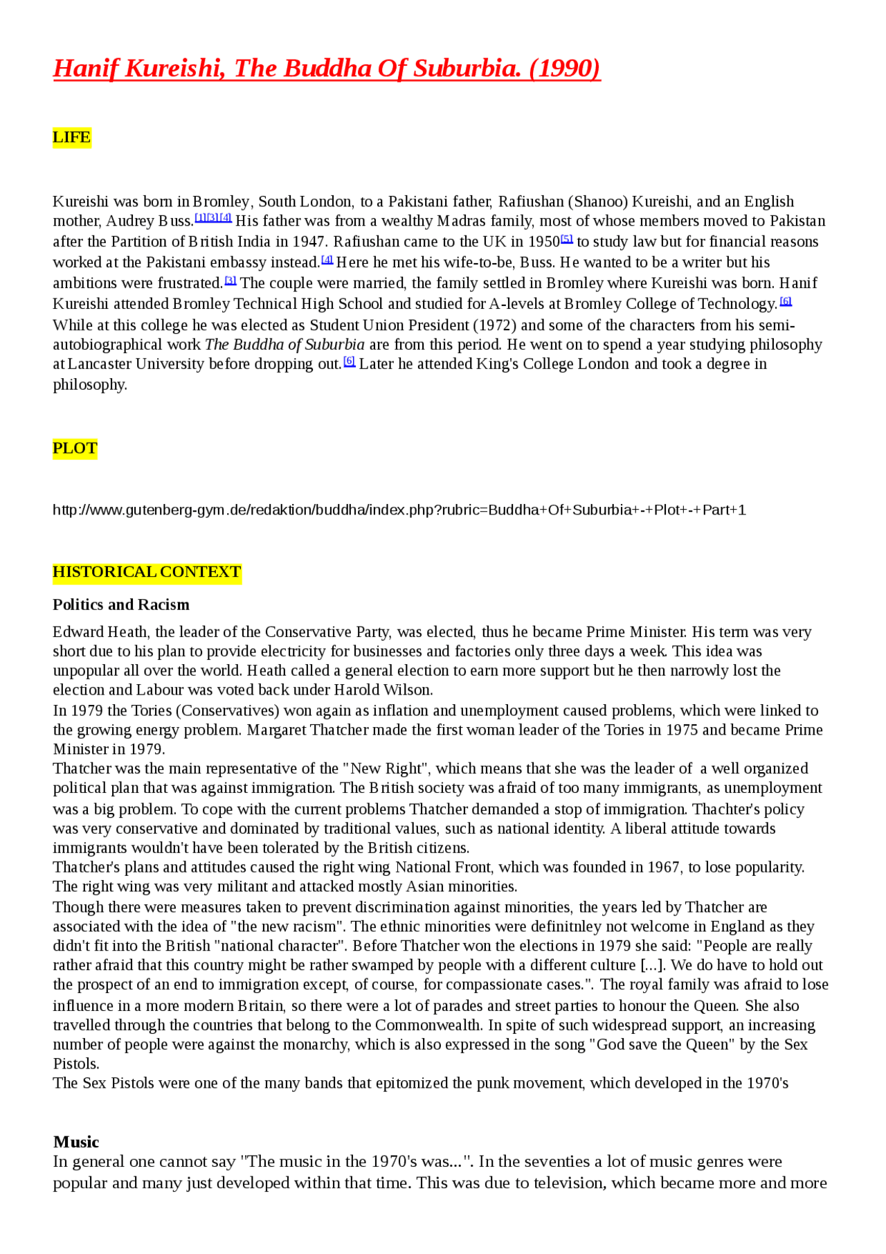 The Buddha Of Suburbia Summary Chapter By Chapter H.kureishi the buddha of suburbia | Schemi e mappe concettuali di  Letteratura Inglese | Docsity