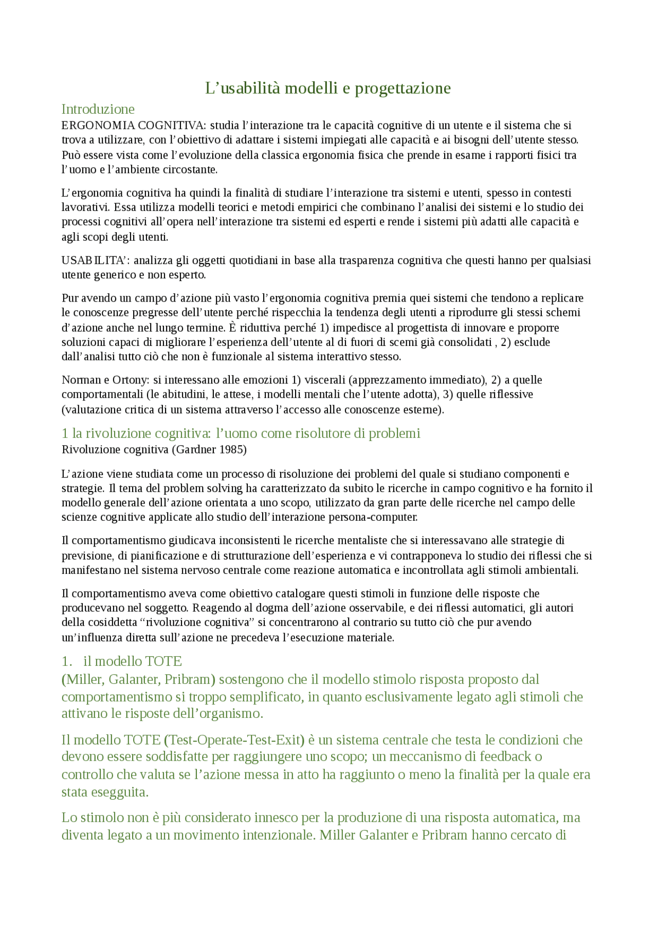 L Usabilita Modelli E Progettazione Docsity