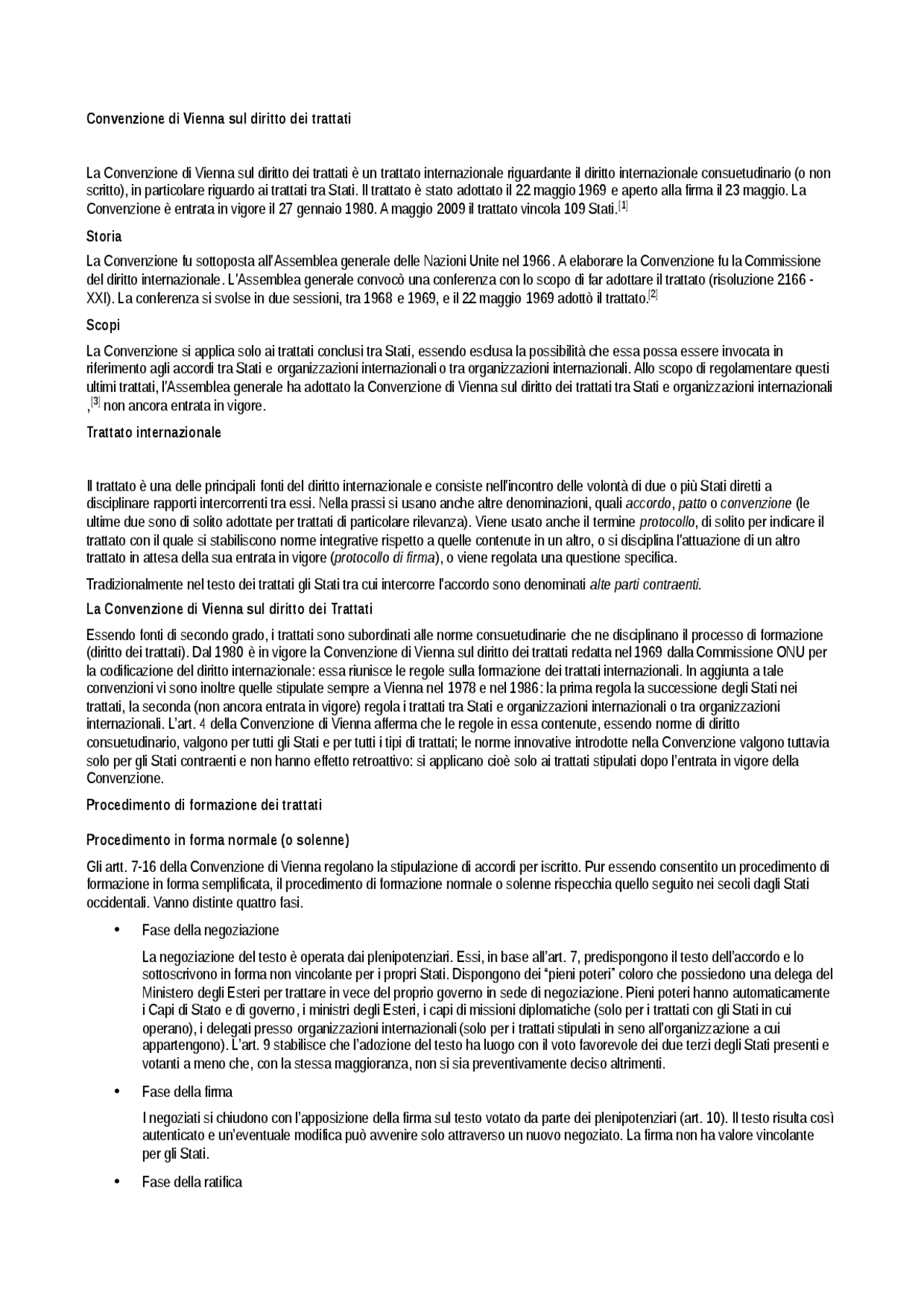 Convenzione di vienna sul diritto dei trattati Docsity