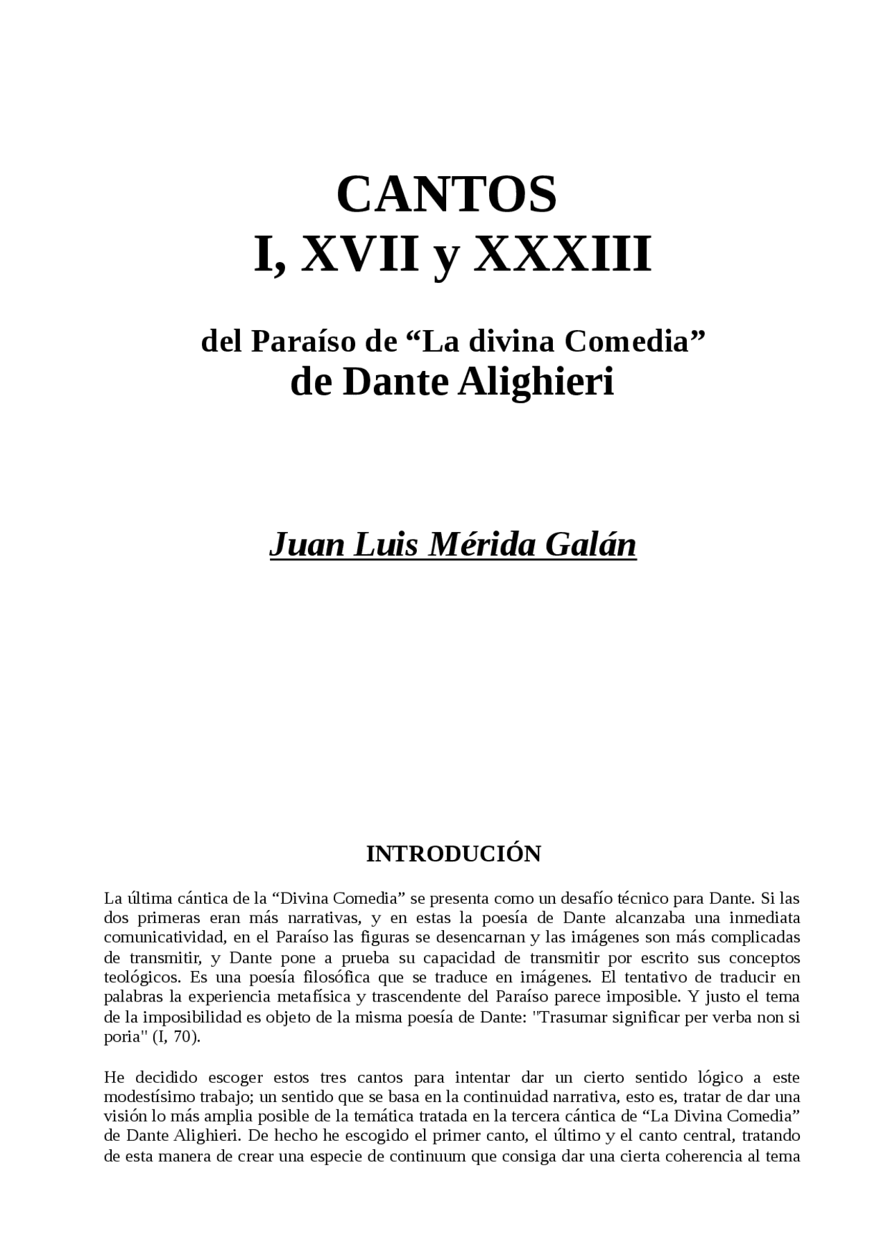 Cantos Paraiso Docsity