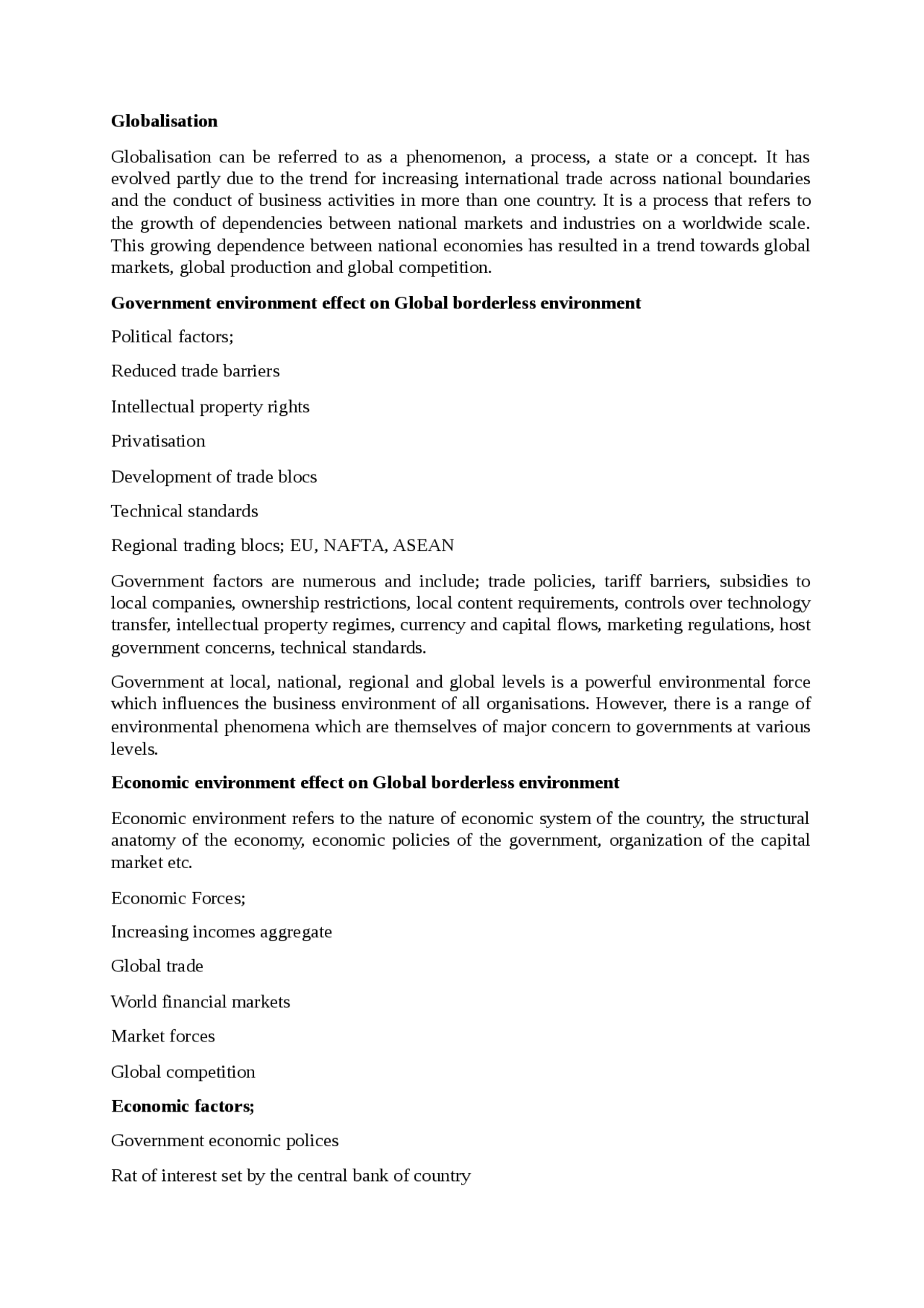 Government environment and economic environment effect on global ...
