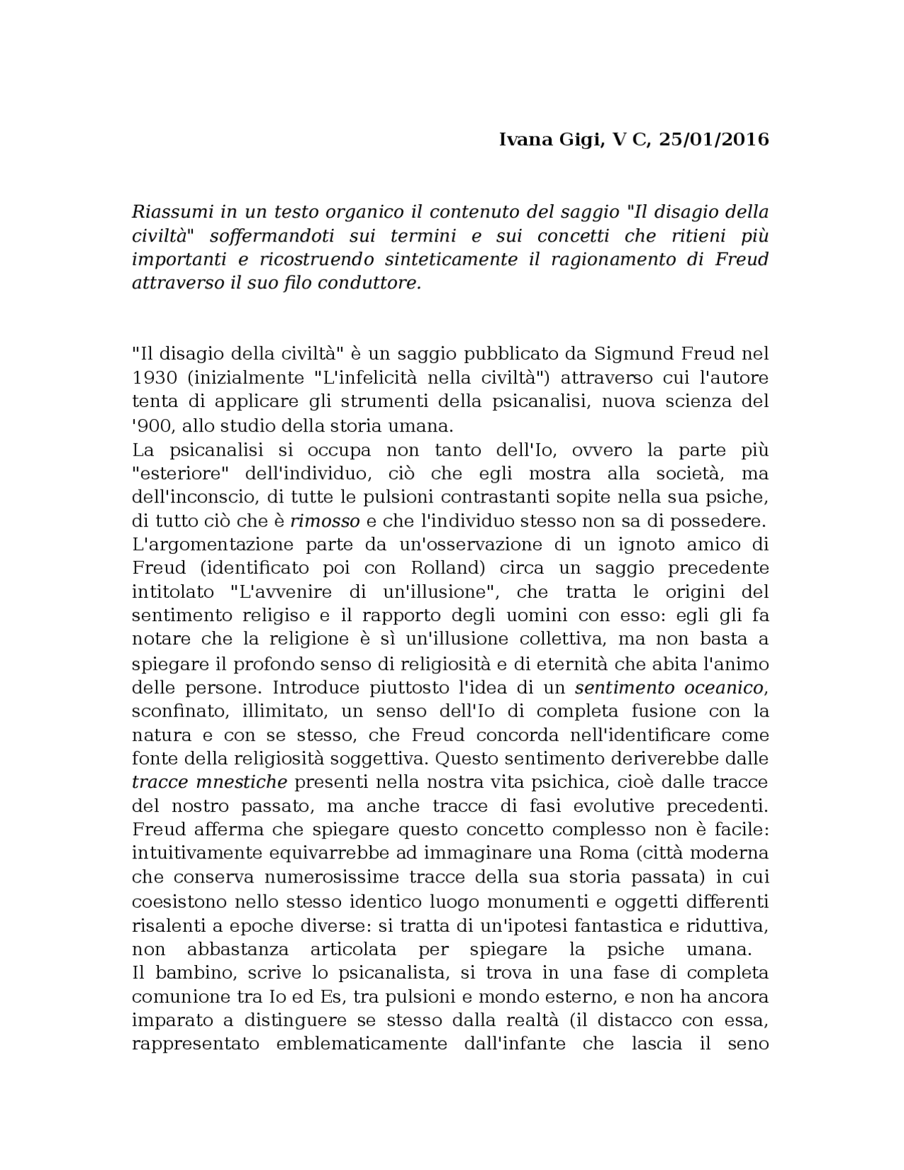 freud il disagio della civiltà