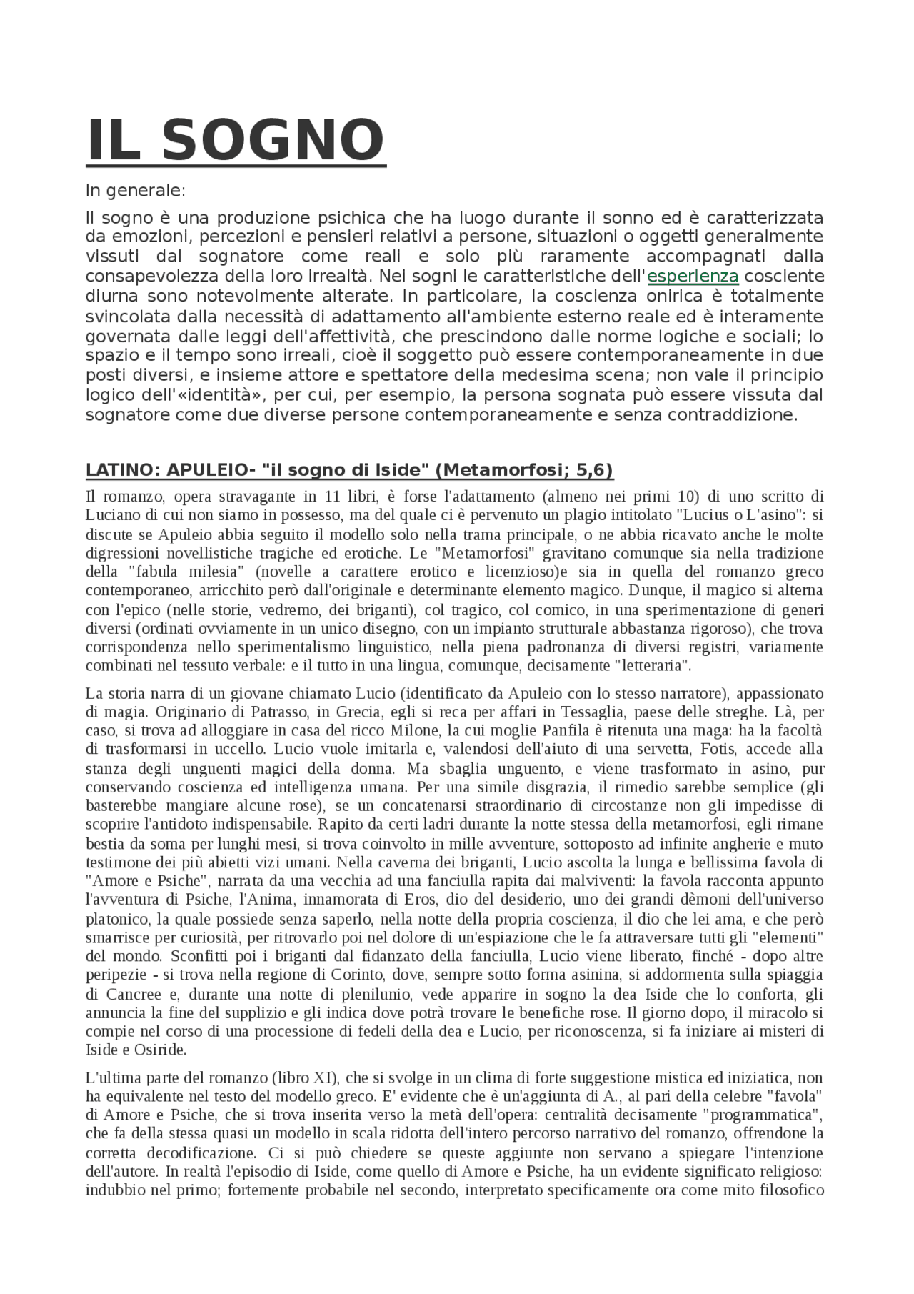 Tesina sogno Docsity Tesina sogno Docsity