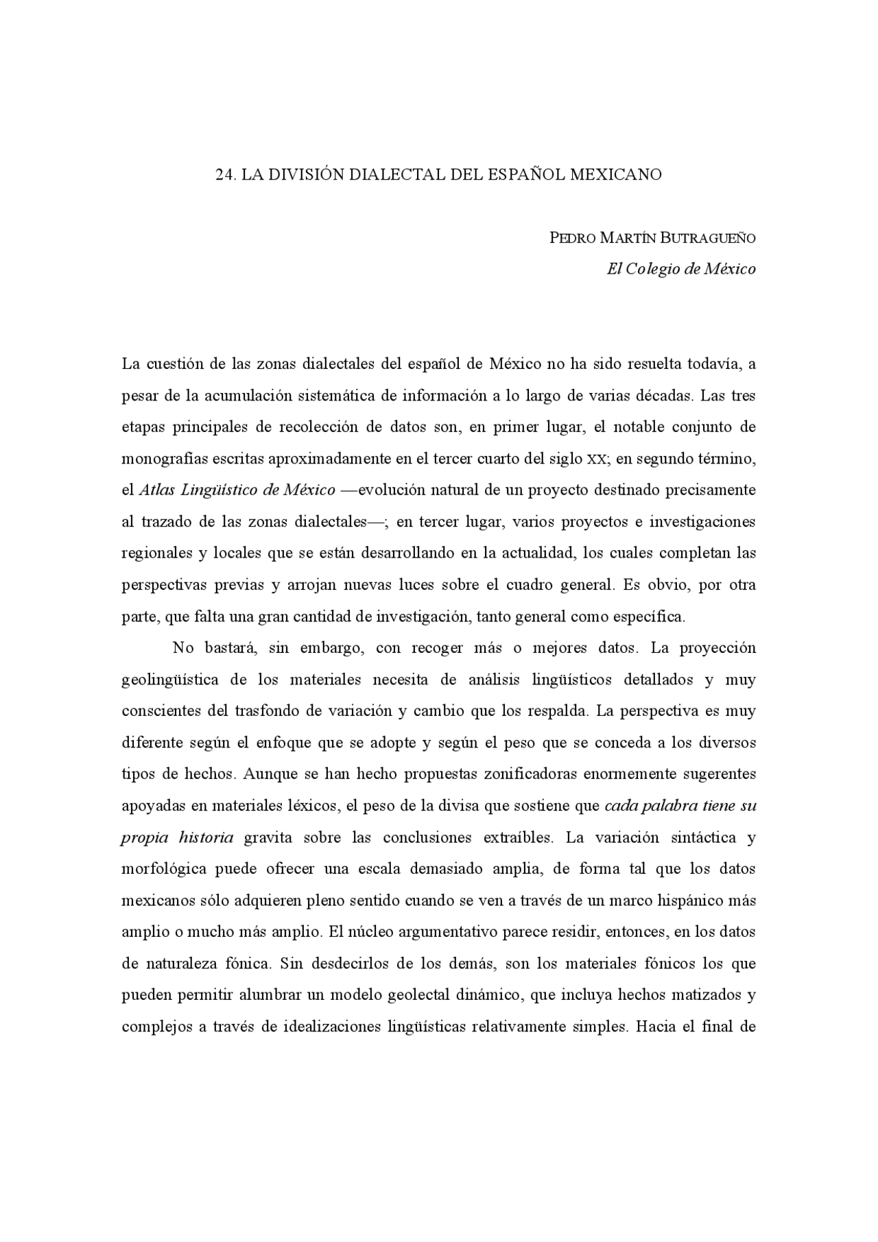 La division dialectal del espanol mexicano - Docsity