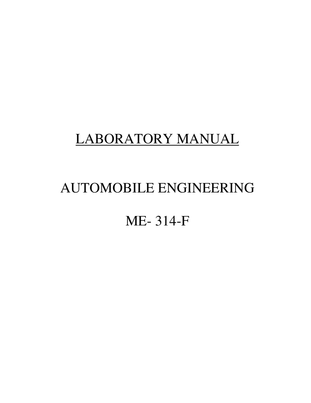 Automobile engineering lab - Docsity