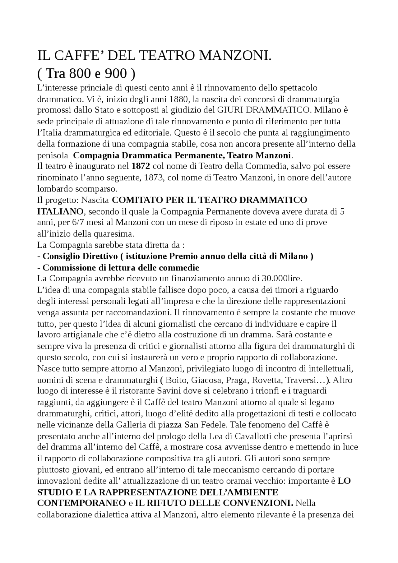 caffè del teatro since 2008