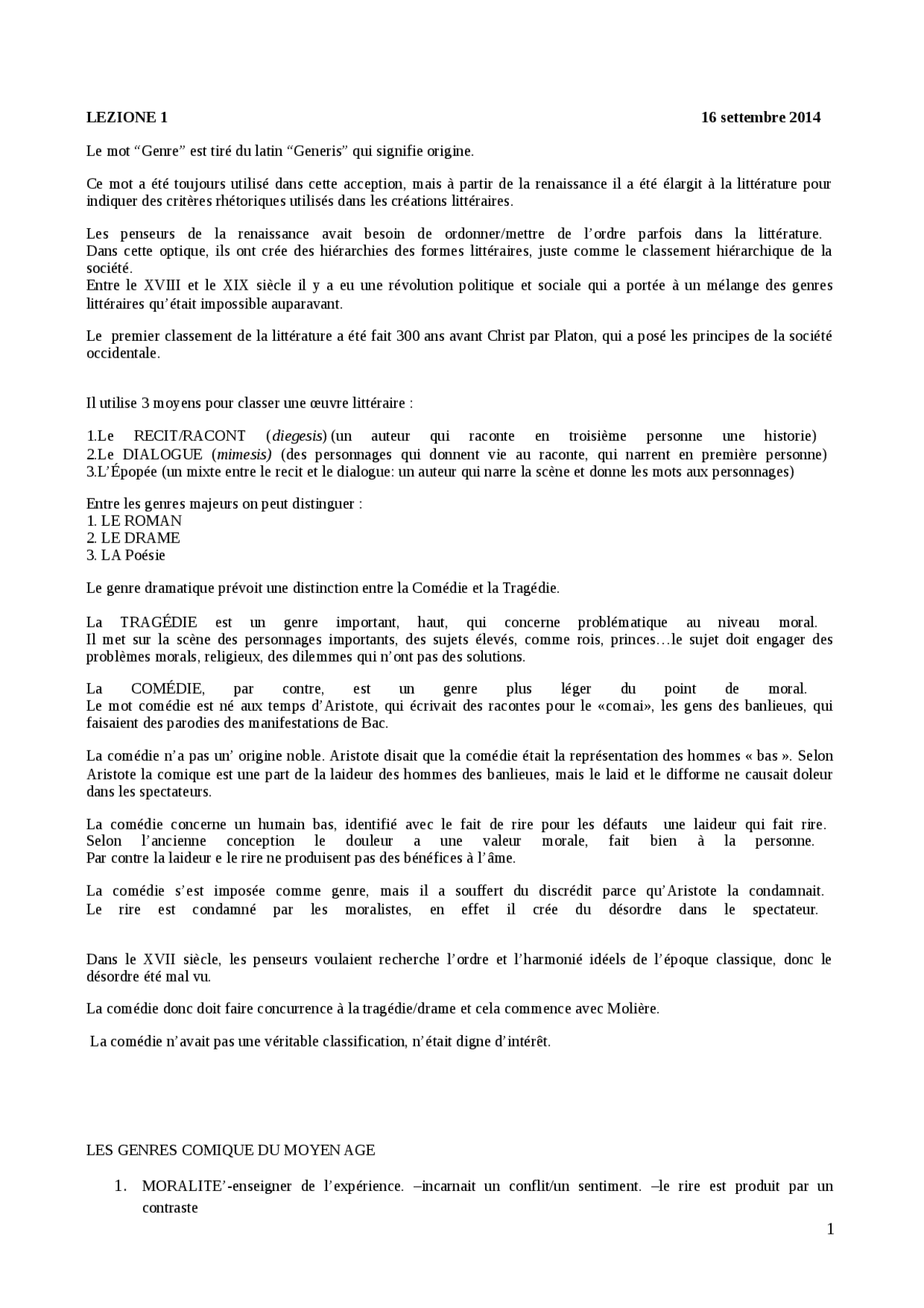 moliere  la comedie francaise docsity