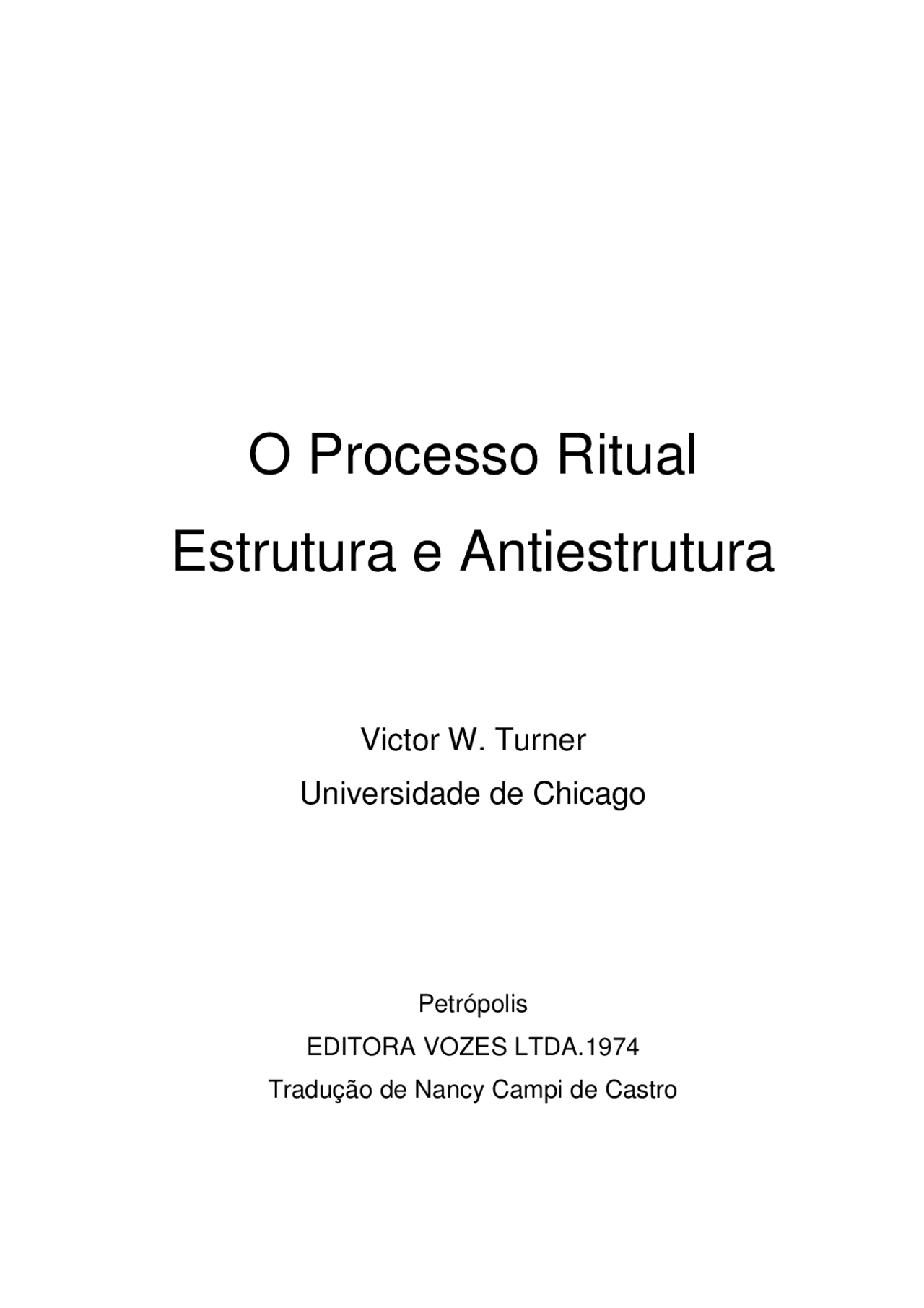 Turner Ritual O processo ritual turner - Docsity