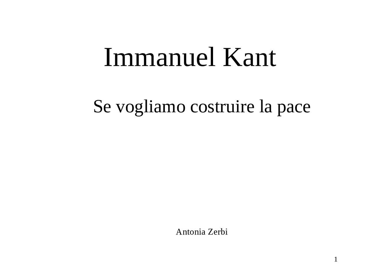 Immanuel kant per la pace perpetua - Docsity