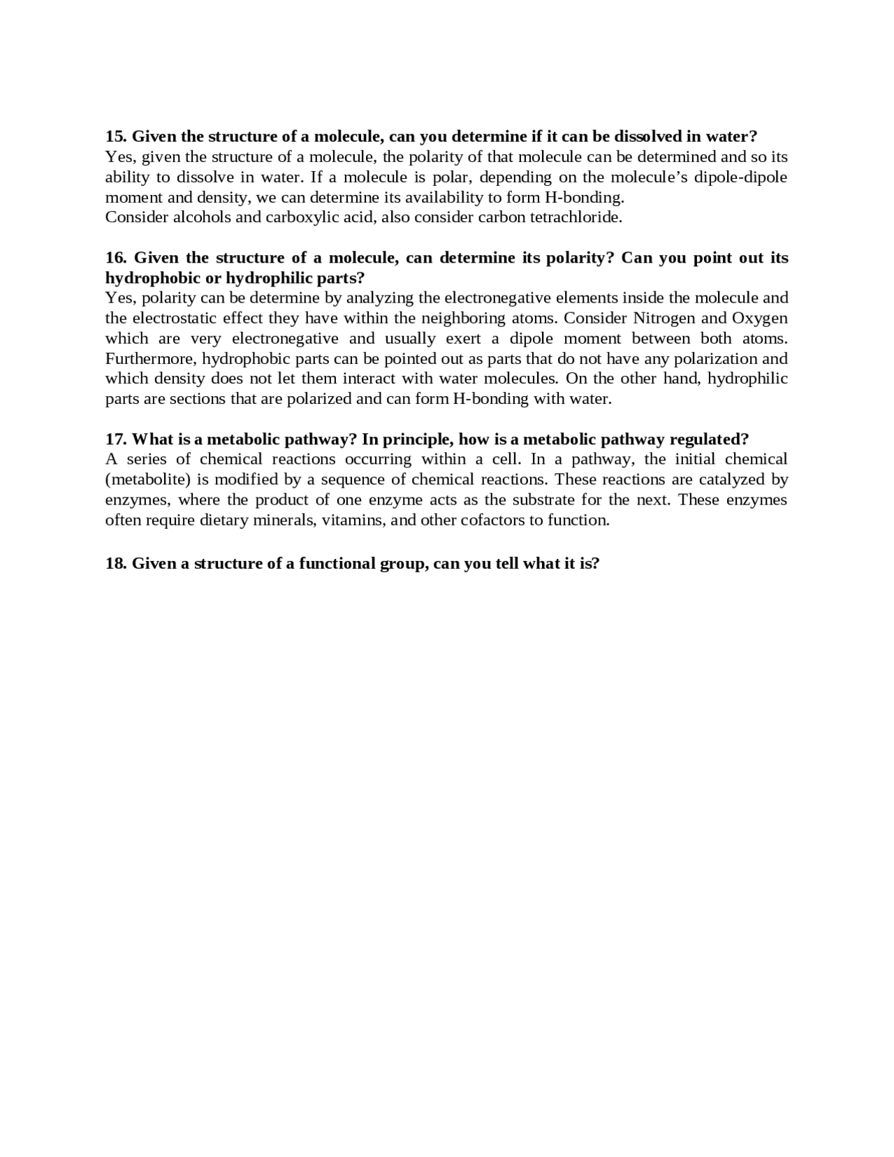 Practice Questions for Midterm Exam 1 - Biochemistry | BIO 311 | Study ...